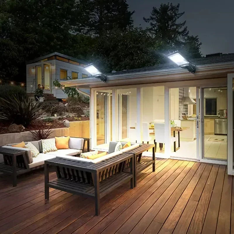 Solar Street Lights Outdoor 108COB LED Solar Wall Lamp With 3 Lighting Mode Motion Sensor Security for Garden Patio Path Yard