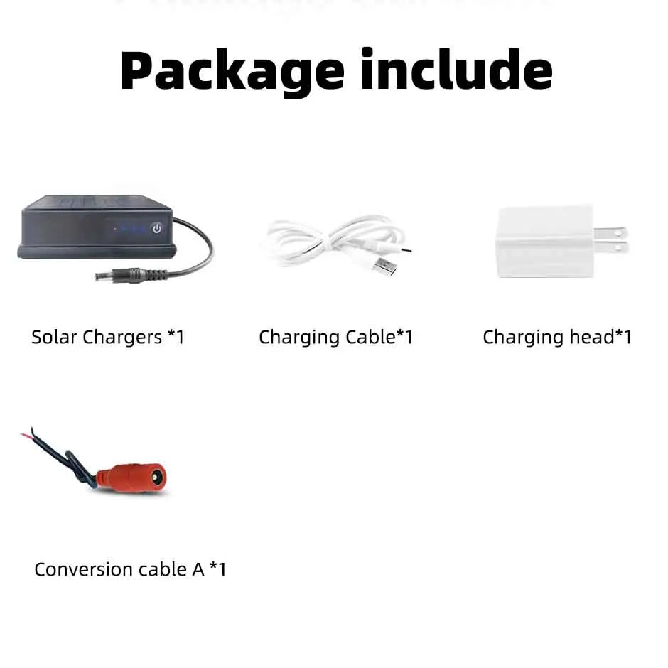12V Power Bank Solar Magnetic Portable Battery Waterproof Mobile Supply For WiFi Wireless Backup Rear Camera Outdoors CCTV