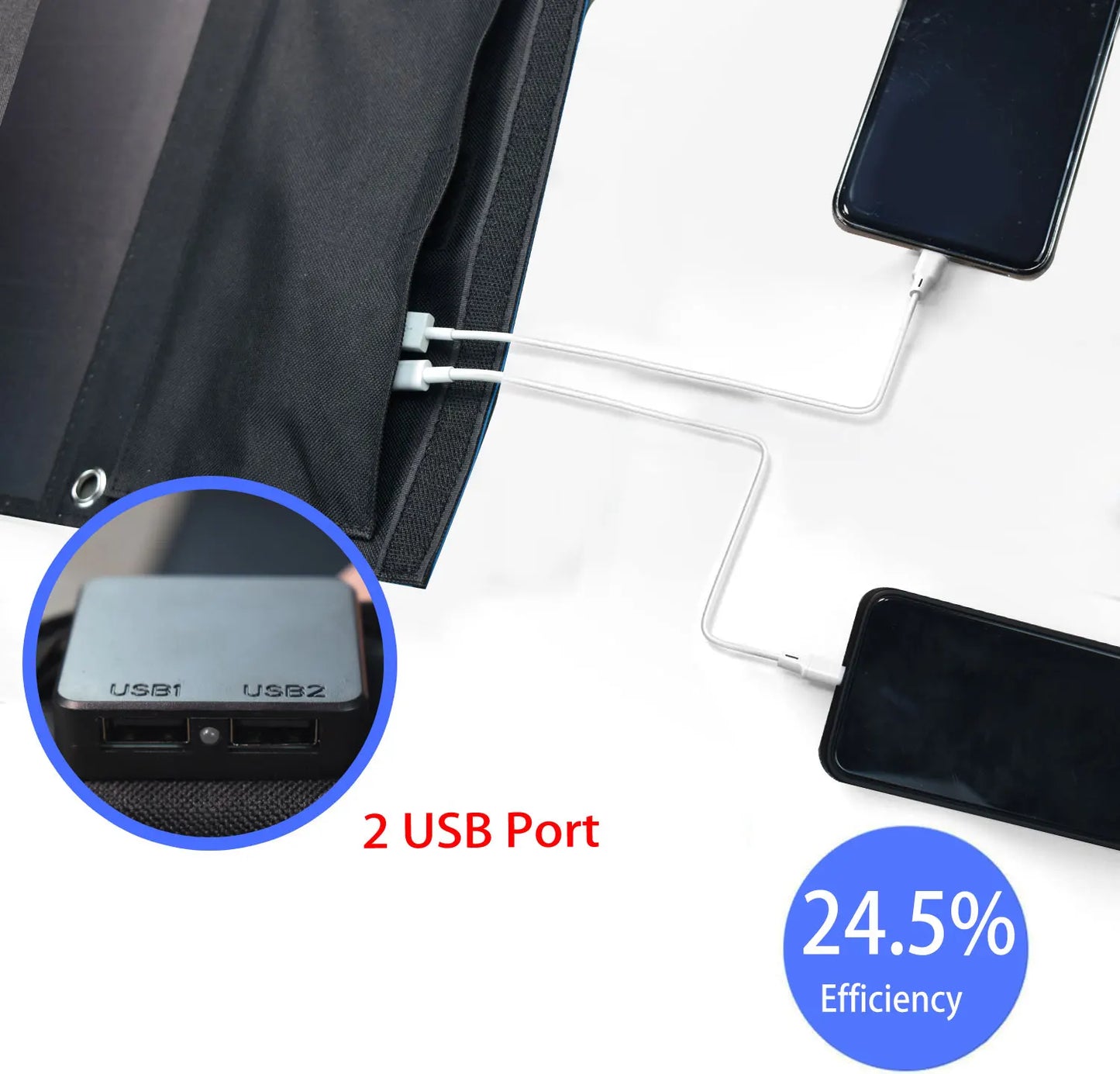 28W Folding Solar Panel 2 USB Ports Portable Solar Panel Phone Charger with SunPower Solar Cell for mobilephone Camping Hiking