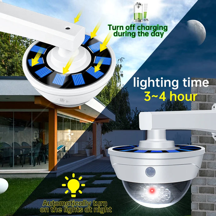 Solar Powered Fake Security Camera Shape Solar Light with PIR Motion Sensor Detection Lights for Outdoor Home Office Shop Garage