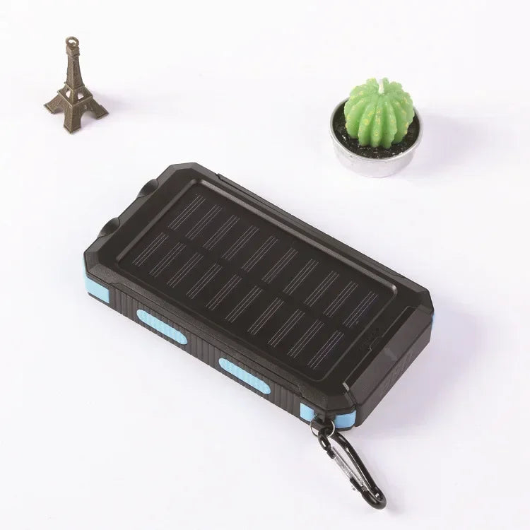 200000mAh Large Capacity Solar Power Bank New Portable With Lanyard Compass External Battery Outdoor Camping Charging Powerbank