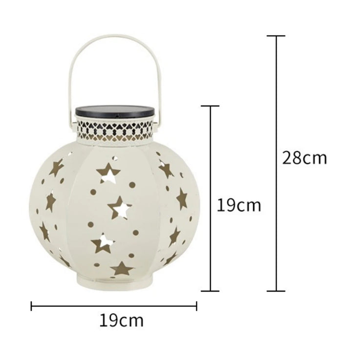 Garden Star Projector Lamp Hanging Solar Lights Outdoor Hanging Solar Lanterns Retro Solar Lamp with Handle Outside Decorations