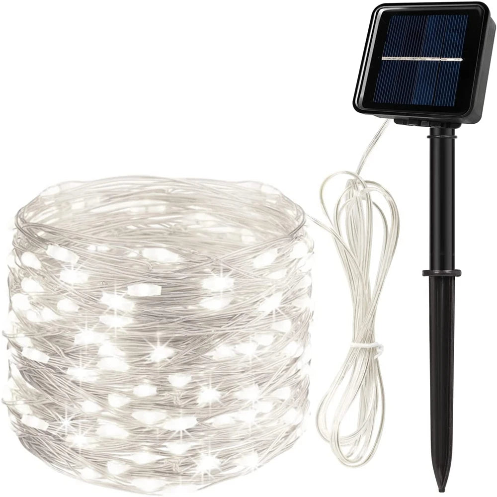 12m Solar String Lights for Outside, Solar Light Outdoor Twinkle Solar Fairy Lights for Tree Christmas Wedding Garden Decoration