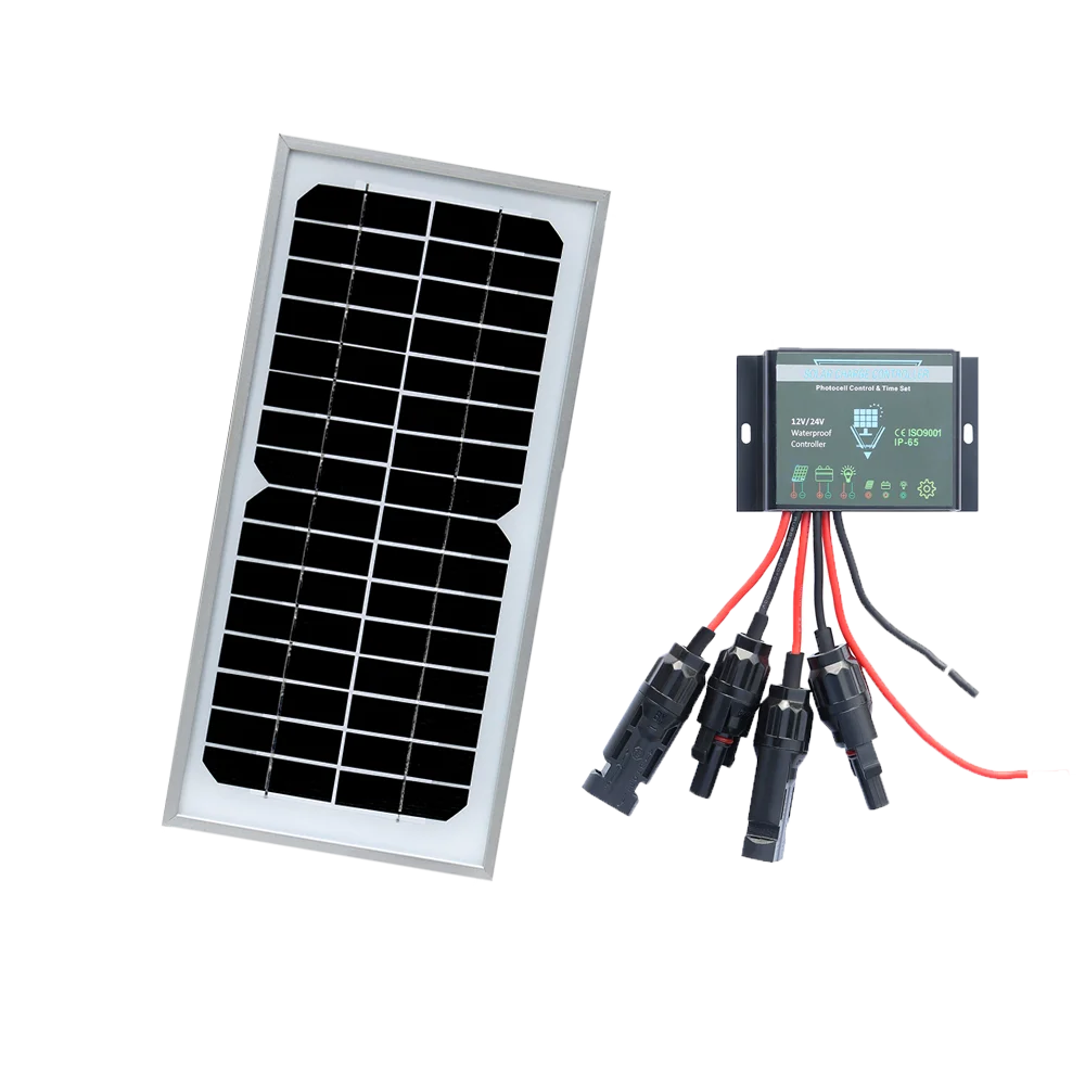 Portable Solar Panel Charger 16V 6W Solar Panels Rigid Monocrystalline Cell 12V Battery Charger With 10A Controller Power Bank