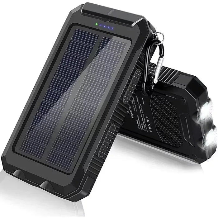 200000mAh Solar Power Bank Portable Charger with Compass LED Light Carabiner Outdoor Camping External Battery Pack For xiaomi