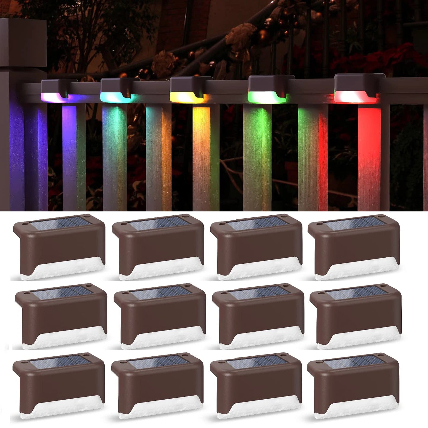 Solar Step Deck Fence Lights Outdoor Waterproof Led Path Light for Patio Stairs Garden Pathway Step Fences Outside Solar Lamp