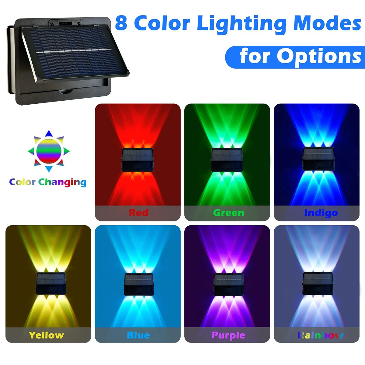 Solar Fence Lights IP54 Fence Solar Light Outdoor Fence Light for Outside Backyard/Railing/Step/Patio/Stair Railings and Wall