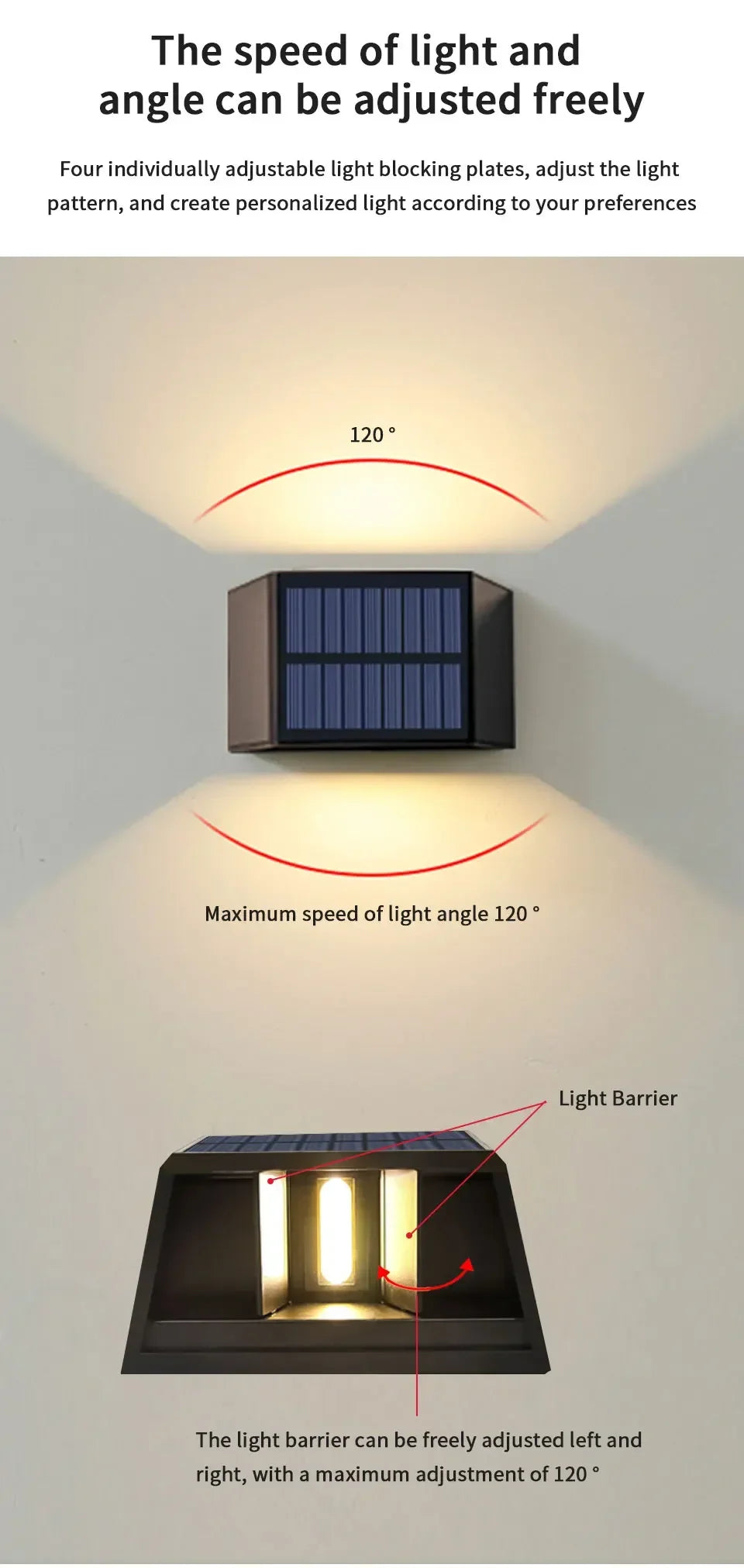 Outdoor Solar Fence Light LED Wall Lamp Waterproof Dusk to Dawn Deck Lights Outdoor Lighting For Garden Balcony Staircase Patio