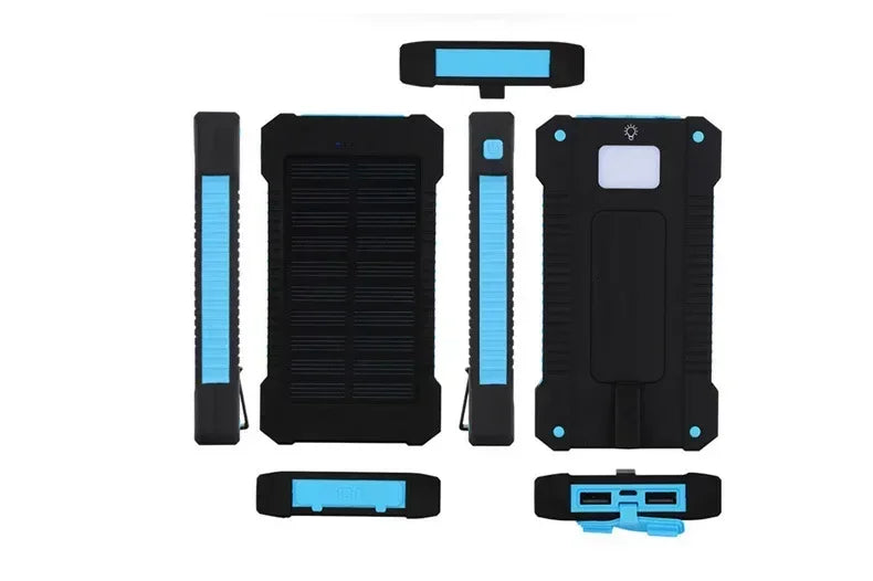 Fast Charging 20000mAh Portable Solar Power Bank External BatteryWaterproof Powerbank with SOS Flashlight Poverbank for Xiaomi