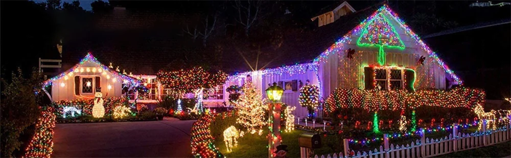 Solar Christmas String Lights Outdoor Solar Fairy Lights 8 Lighting Modes Twinkle Lights for Garden Party Wedding Xmas Decor