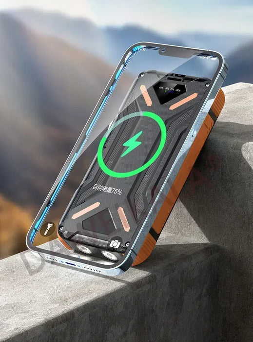 Solar Power Bank 99000mAh External Battery LED SOS Flashlight FAST Charging Portable Waterproof Powerbank for Smart Mobile Phone