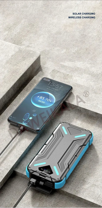 Solar Power Bank 99000mAh External Battery LED SOS Flashlight FAST Charging Portable Waterproof Powerbank for Smart Mobile Phone