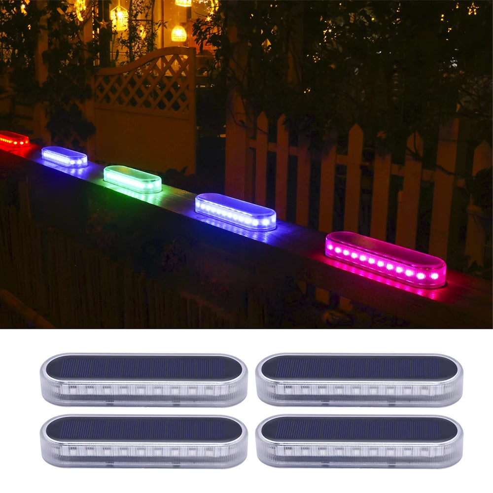 Solar Deck Lights Outdoor Waterproof LED Step Sidewalk Stair Garden Light IP68 Auto On/Off Solar Powered Dock Driveway Lighting