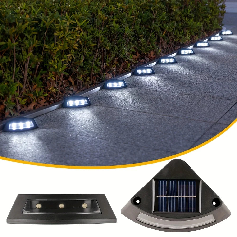 4pcs Solar Step Lights Outdoor Garden Courtyard Decor Warm/ White LED Pathway Lighting Sun Lamp for Walkways Staircases Garden