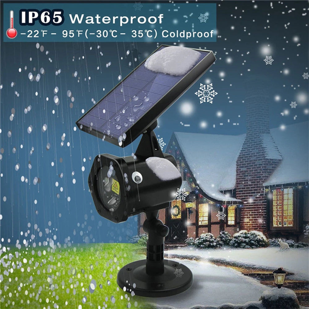 Solar Christmas Projection Light Outdoor Waterproof Lawn Light Dynamic Christmas Solar Powered LED Starry Star Projection Lamps