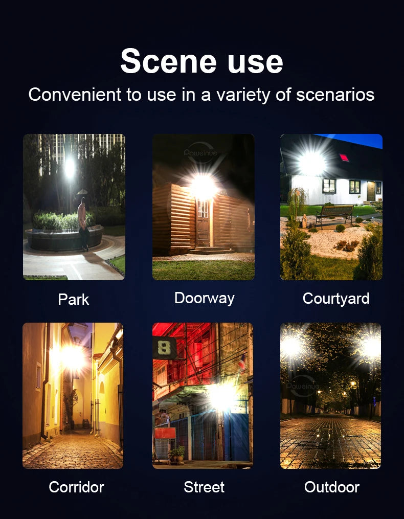 Powerful Solar LED Light Outdoor 20000000LM 6000W Wall Lamp 3 Modes Motion Sensor Security Lighting Solar Lamp for Garden Path