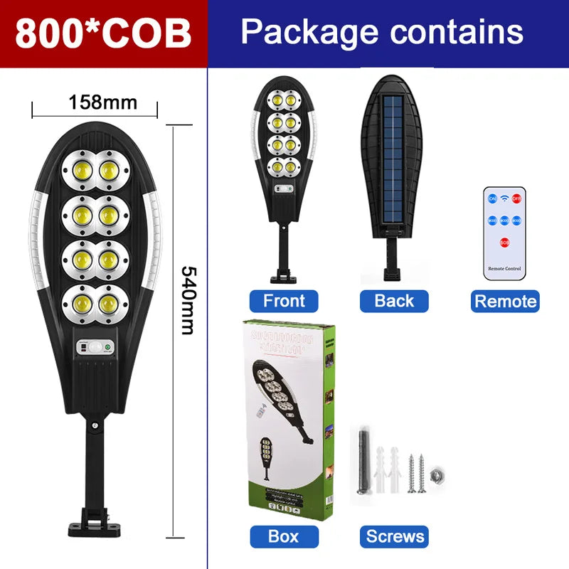 10000 Watts Solar Street Lights Outdoor 30000mAH 1000000 Lumens Motion Sensor Solar Lamp Waterproof Security Lighting for Garden
