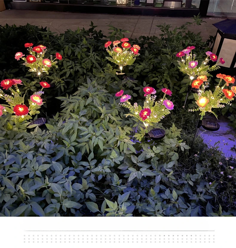 Solar Carnations Flower Lights Snow Lotus Outdoor Decoration Courtyard Garden Villa Atmosphere Lawn Ground Lights