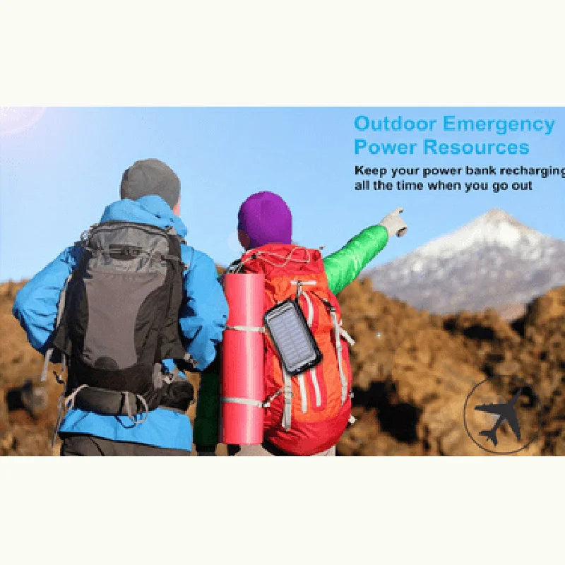 Xiaomi Solar Power Bank 50000mAh Portable Charging Poverbank External Battery Charger Strong Light LDE Light for iphone Huawei