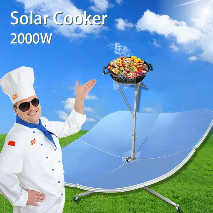 2000W Solar Cooker Portable Outdoor Rectangular BBQ Sun Reflective Heaters Solar Powered Stove Oven for Camping From EU