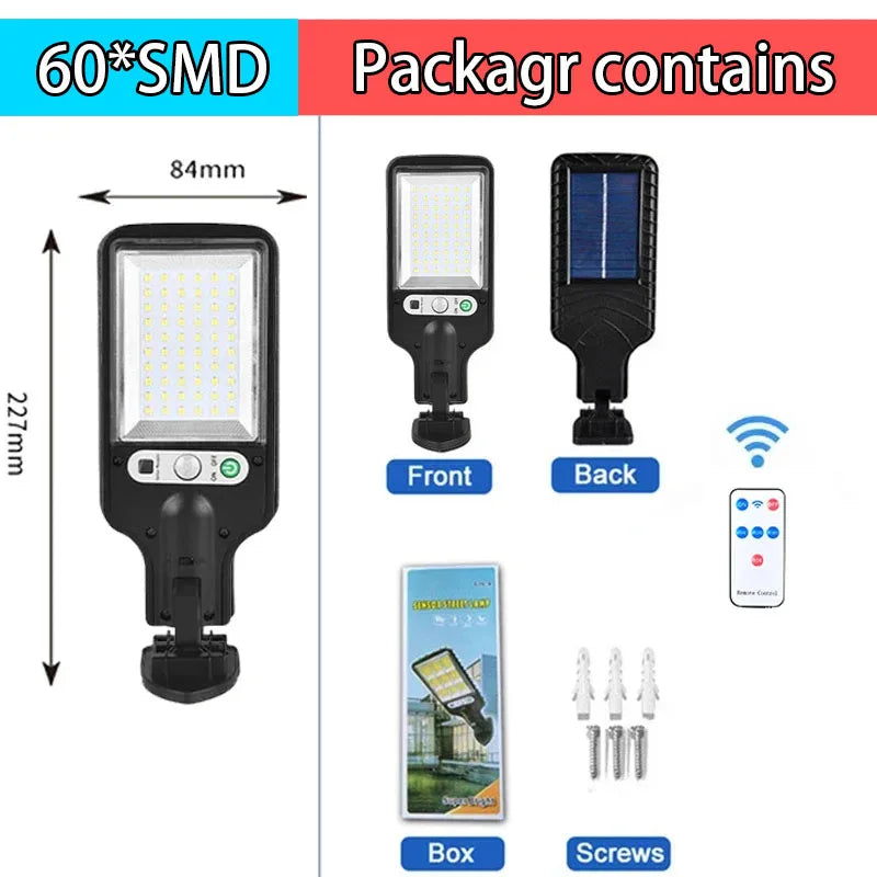 Solar Street Lights Outdoor 108COB LED Solar Lamp 1/2Pack With 3 Lighting Mode Motion Sensor Security for Garden Patio Path Yard