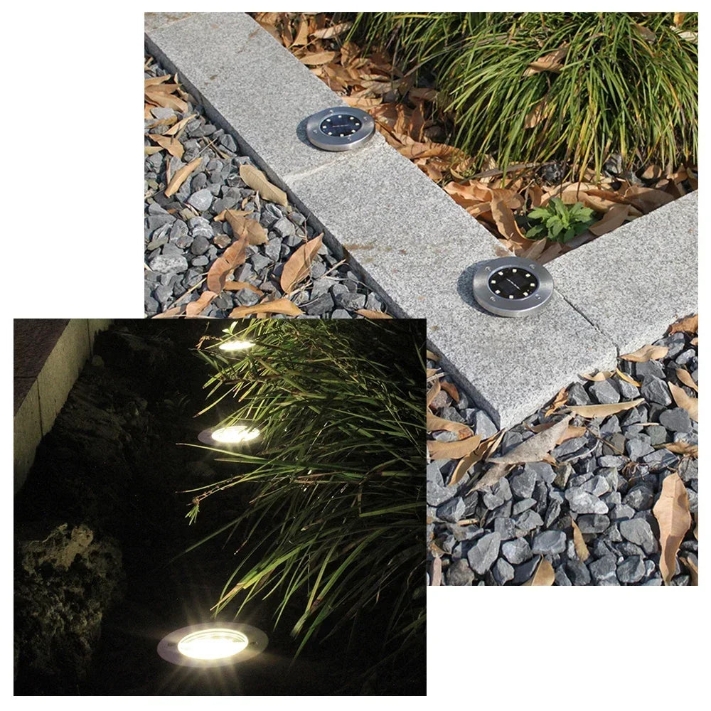 Outdoor Solar Ground Light Waterproof Garden In-ground Pathway Light Solar Landscape Light for Lawn Yard Deck Patio Walkway