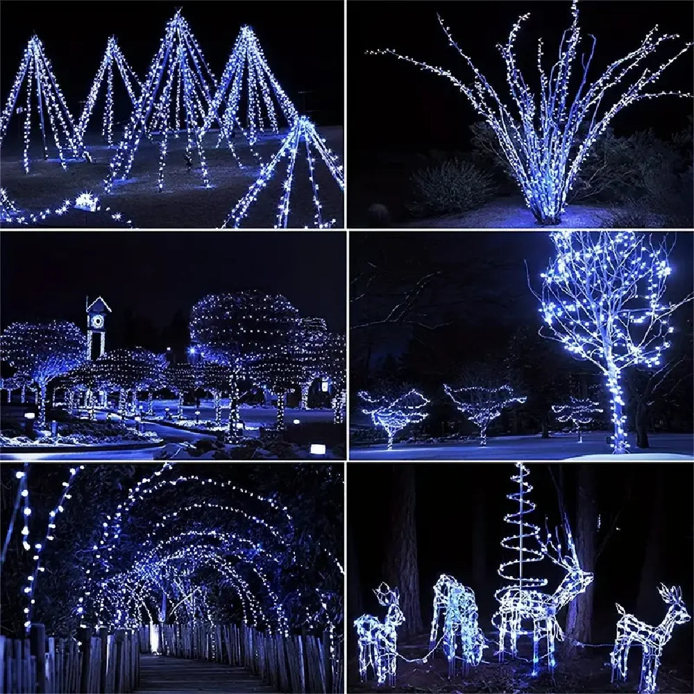 Solar Christmas String Lights Outdoor Waterproof 400LED Fairy Light for Outside Yard Tree Patio Garden Wedding Christmas Decor