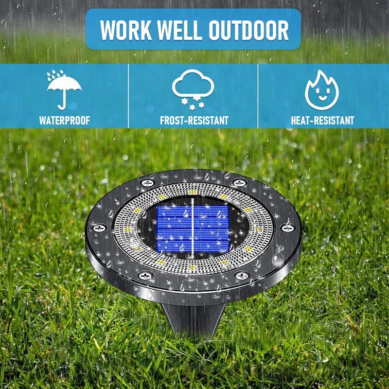 8/20LED Solar Power Disk Light Outdoor Garden Solar Underground Light Deck Light Spotlight Buried Solar Led Lamp Garden Decor