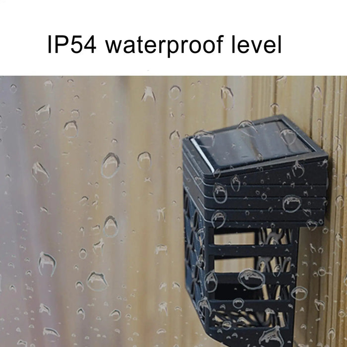 Solar Lights for Fence 2 Pieces Solar Powered Deck Lights Hollow out Design Wall Sconce for Patio Backyard Fence Stair Pathway