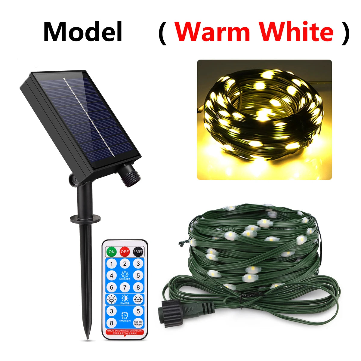 100M/50M/30M/20M/10M Outdoor Solar LED Light String Xmas Holiday Party Festoon Street Yard Wedding Garland Ambinet Decoration