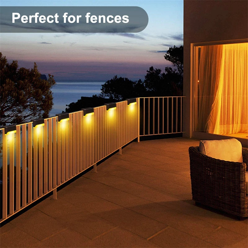 Solar Deck Lights 1/4 PacK Outdoor Step Lights Waterproof Led Solar Lamp For Stairs Railing Step Fence Yard Patio and Pathway