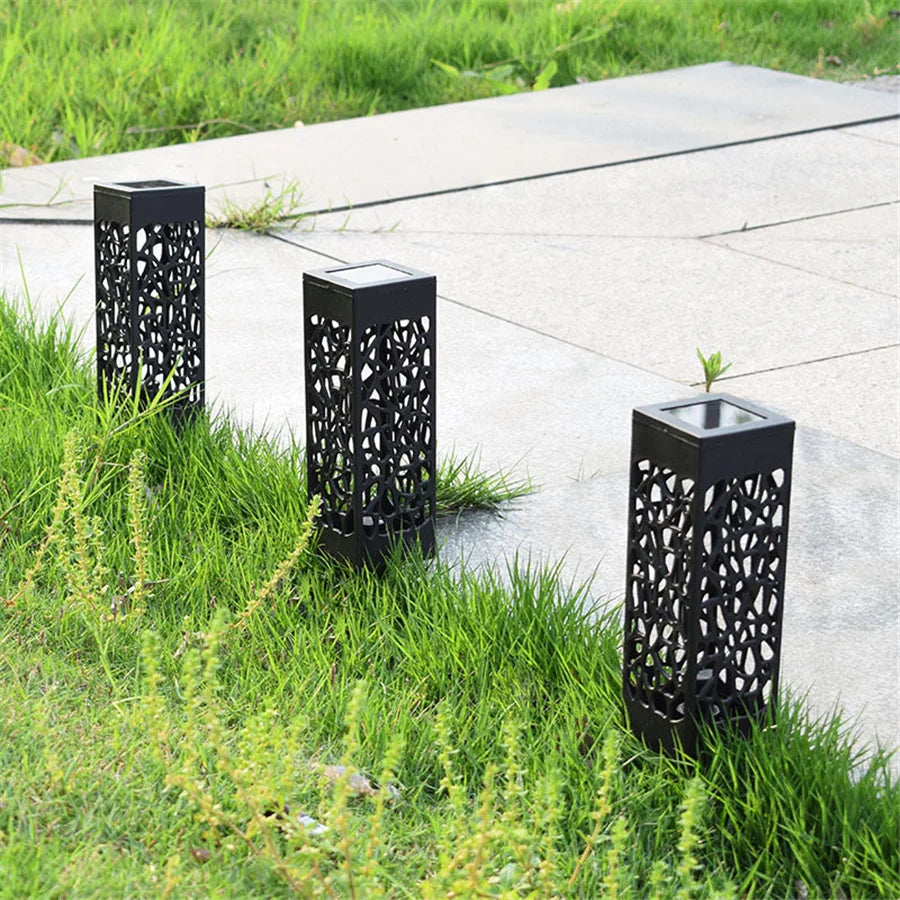 New 2/4/6pcs Solar Garden Light Waterproof Hollowing Out Patio Pathway Lawn Landscape Lamps Home Decoration Outdoor Solar Lights