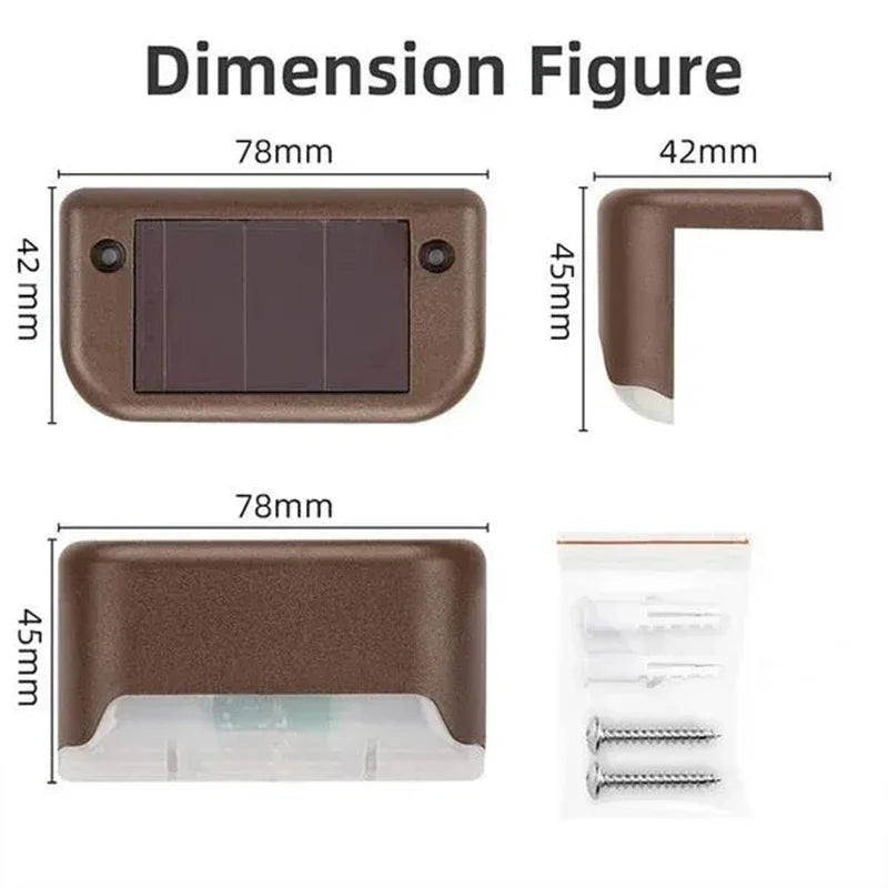 Solar Deck Lights 12 PacK Outdoor Step Lights Waterproof Led Solar Lamp for Railing Stairs Step Fence Yard Patio and Pathway