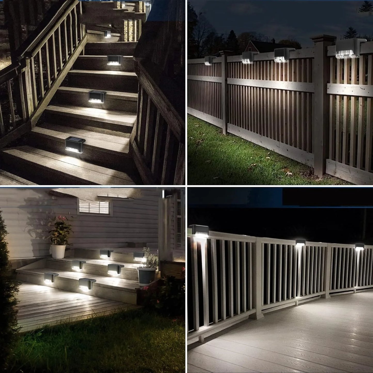 4-32 Pack LED Solar Step Lamp Path Stair Outdoor Garden Lights Waterproof Balcony Light Decoration for Patio Stair Fence Light 