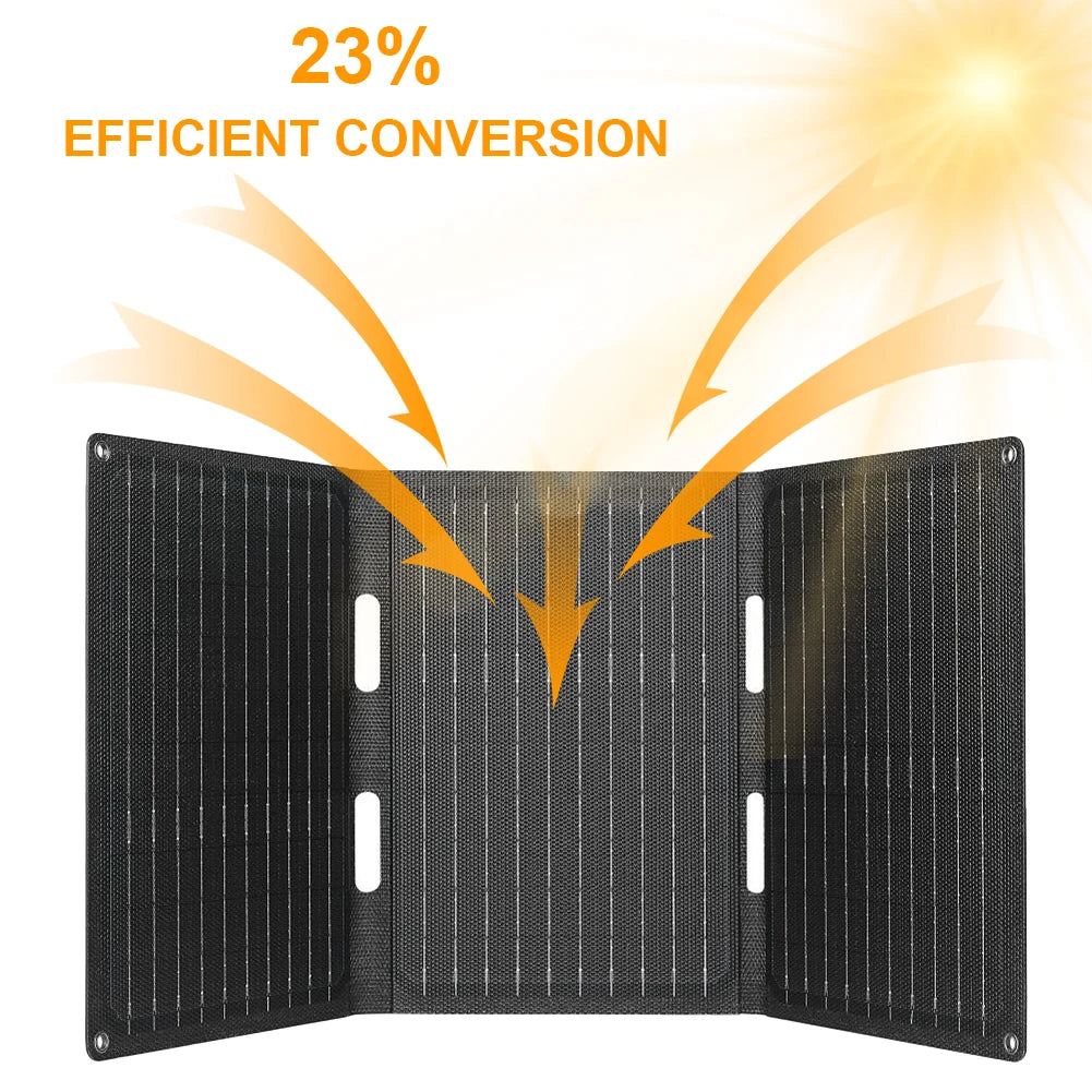 45W Foldable Solar Panel Portable Solar Panel Waterproof Outdoor Portable Folding Solar Panel Charger for Outdoor Camping Hiking