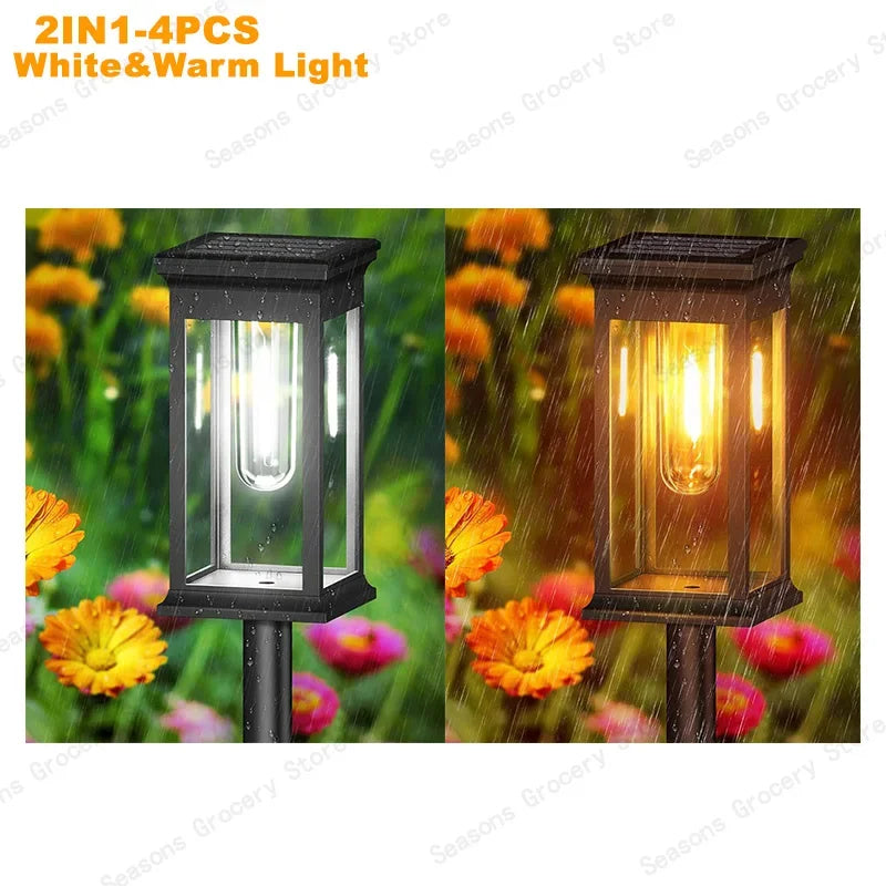 Led Solar Pathway Lights Waterproof Outdoor Solar Lamp for Garden/Landscape/Yard/Patio/Driveway/Walkway Lighting Solar Lights