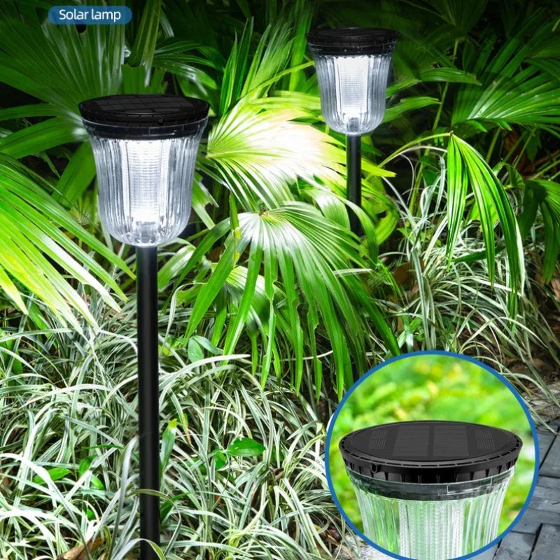 Solar Outdoor Lights New Garden Lamps Powered Waterproof Landscape Path for Yard Backyard Lawn Patio Decorative LED Lighting