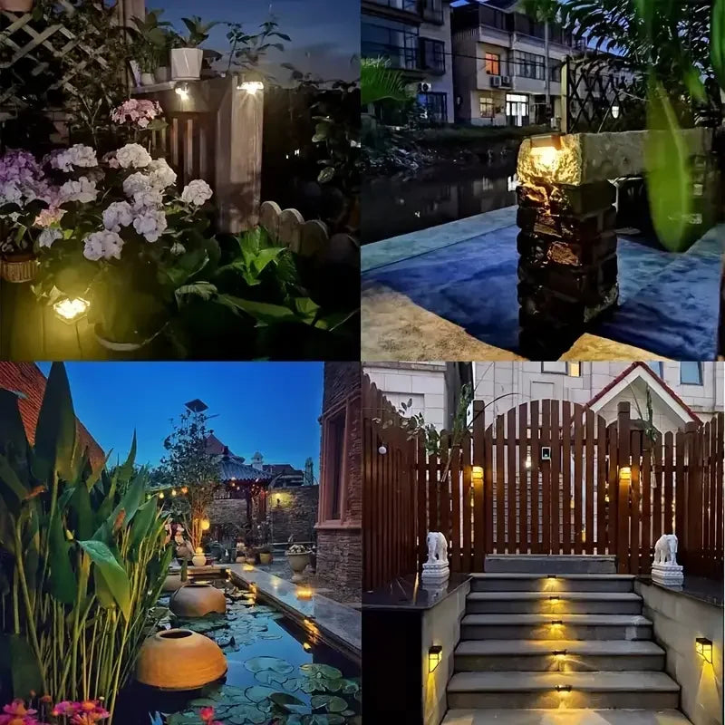 16 Packs of Solar Deck Lights for Outdoor, Solar Step Lights, Waterproof, Led Solar Lights for Outdoor Deckers, Stairs, Fences, Courtyard Flower Beds and Terraces
