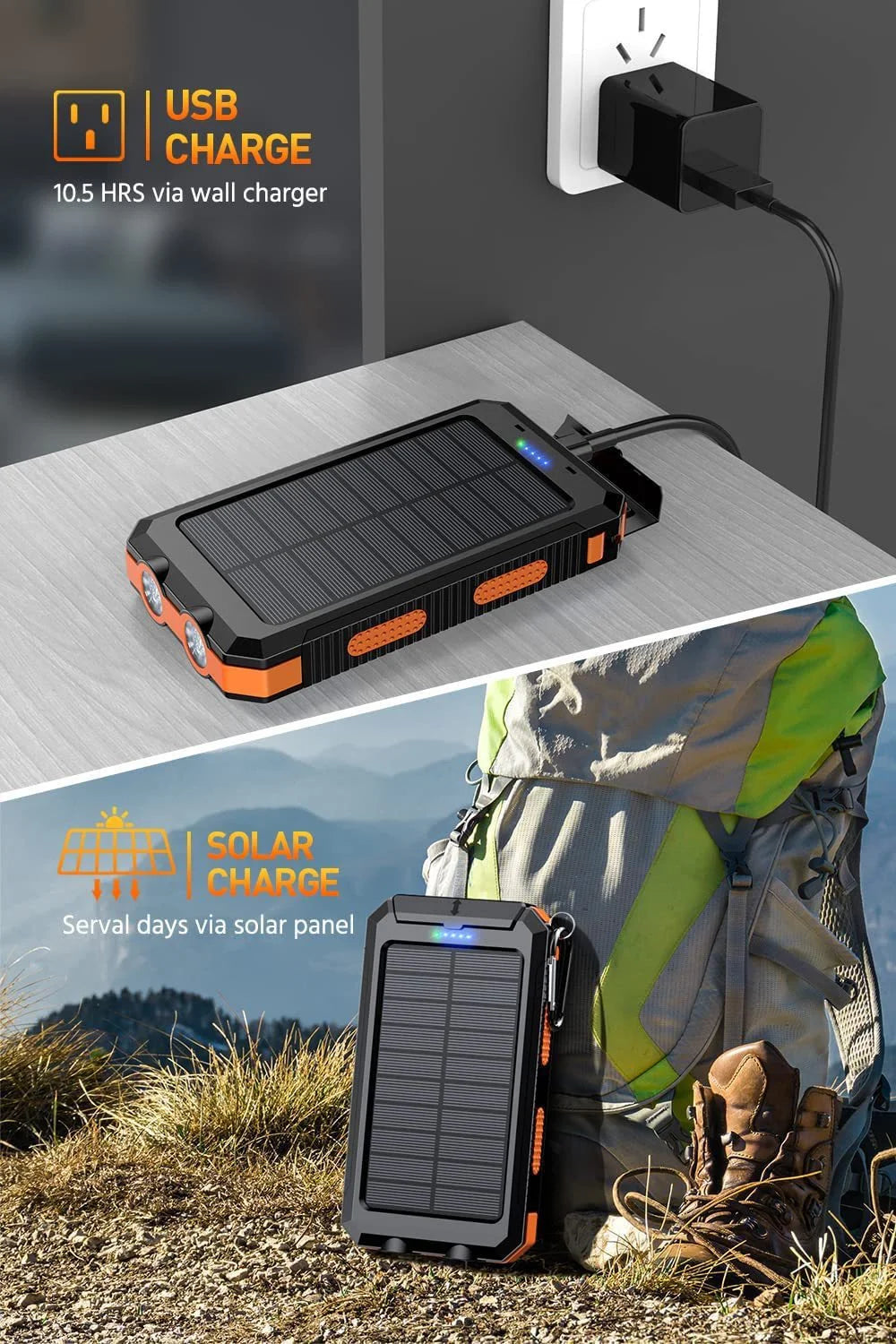 Xiaomi Solar Power Bank 50000mAh Portable Charging Poverbank External Battery Charger Strong Light LDE Light for iphone Huawei