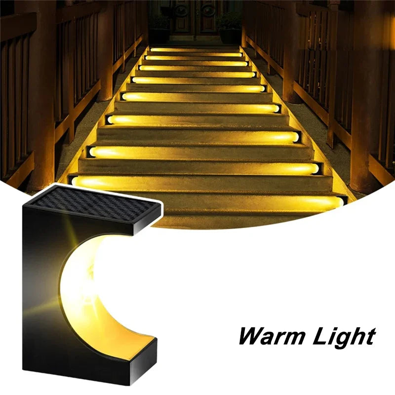 1/4PCS LED Step Lamp Solar Stair Light Outdoor IP65 Waterproof Solar Light for Garden Deck Path Balcony Decor Lighting