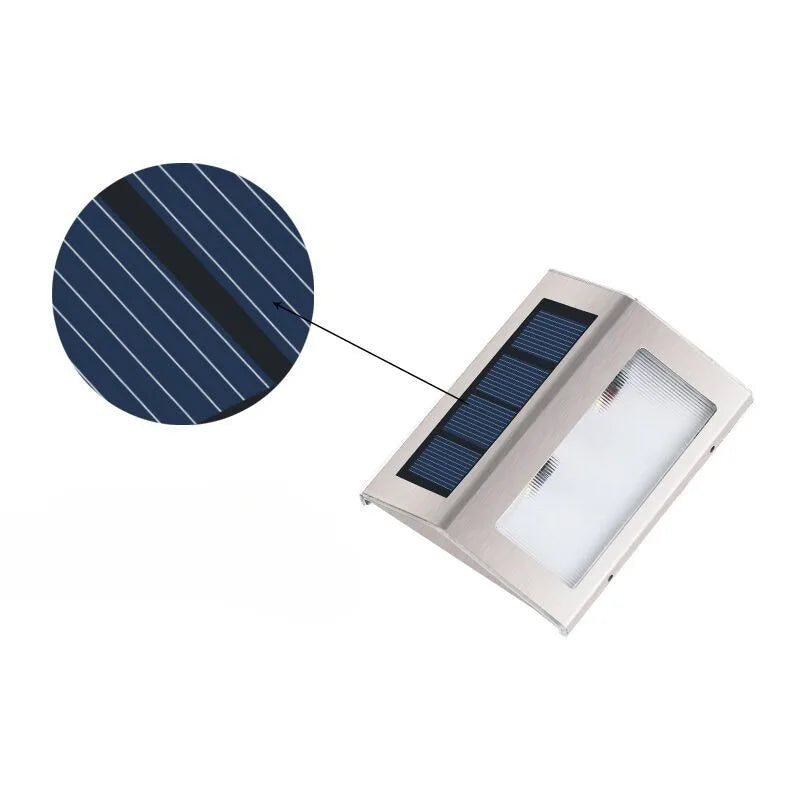 Solar Step Lights Solar Fence Lights Outdoor LED Stainless Steel Wall Lamps Deck Lights For Stair Fence Step Walkway Patio