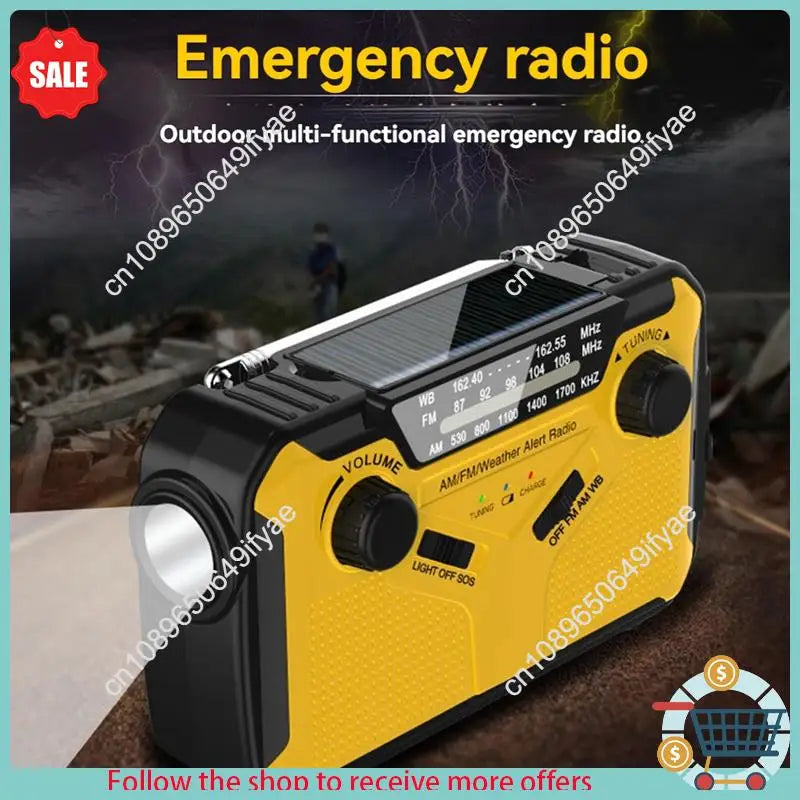 Y67A-SOS Alarm Emergency Radio AM/FM Portable Solar Solor Hand Crank USB Rechargeable Torch Reading Lamp For Emergencies