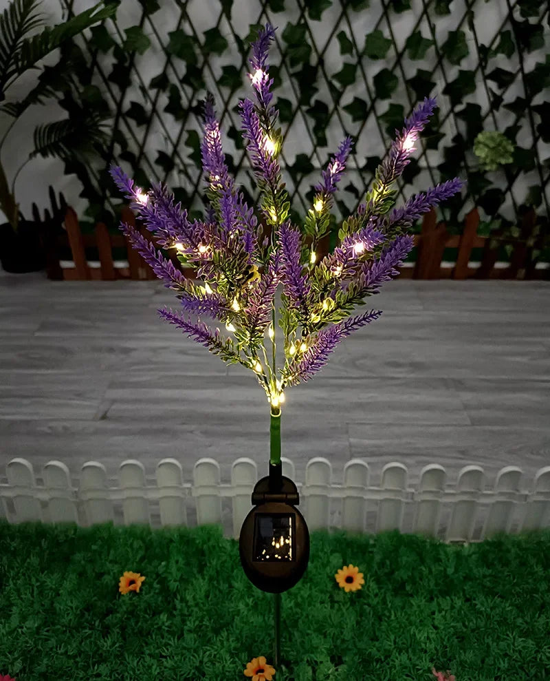 Solar Garden Lights Wild Flower Chrysanthemum Stake Lawn Lamp Waterproof Garden Butterfly Lamps Yard Art for Home Decoration