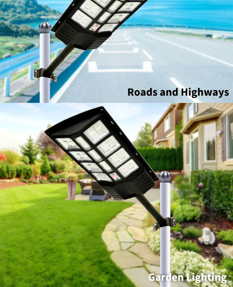 2025 New Solar Street Light 300W Waterproof IP65 Outdoor Motion Sensor LED Lamp with Remote Control for Garden Yard Pathway