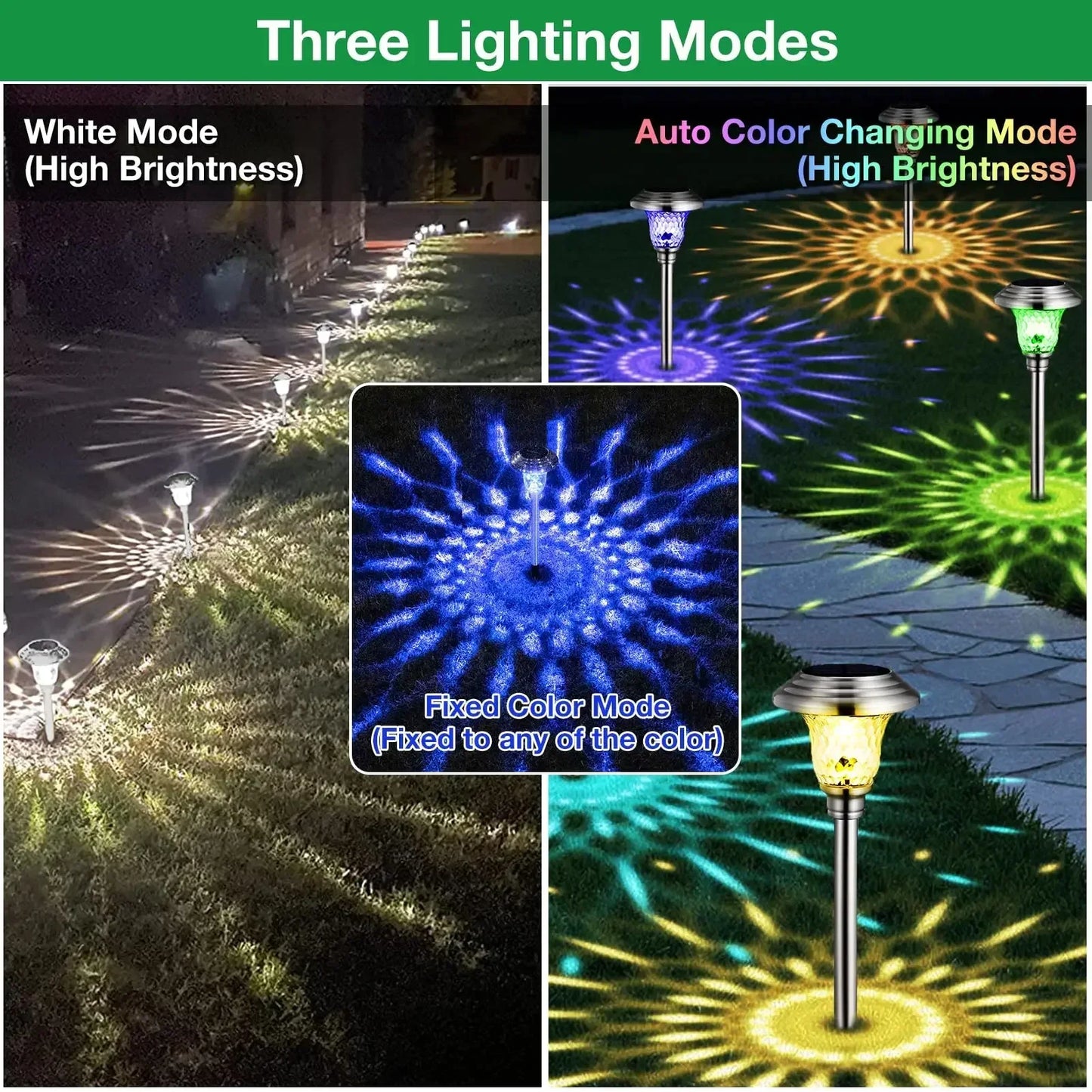 Solar Pathway Lights Outdoor Solar Yard Lamp Warm Lighting IP65 Waterproof LED Auto On Off Solar Lights for House Garden Path
