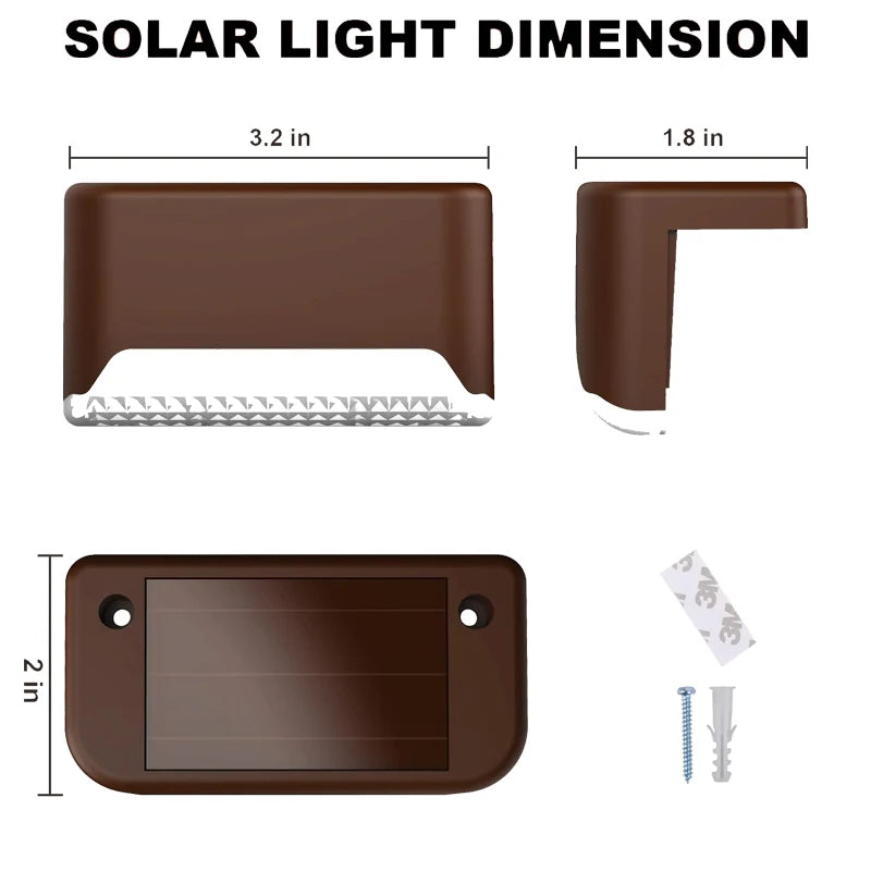 24PCS IP65 Waterproof Solar Garden Light Outdoor LED Solar Power Deck Lamps for Railing Stairs Step Fence Yard Patio Pathway