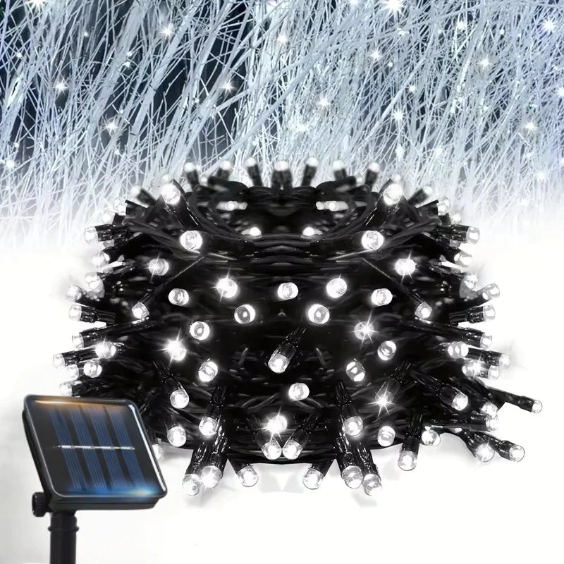 Led Solar String Lights Outdoor Solar Christmas Lights 8 Modes Twinkle Fairy Lights for Xmas Tree Garden Wedding Decoration