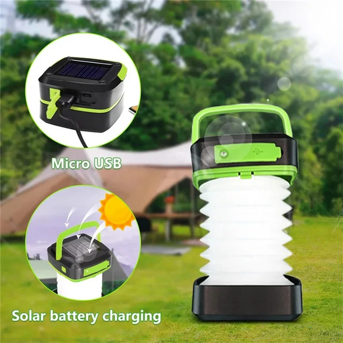 HHO-Camping Light Solar Rechargable Foldable Portable Lantern