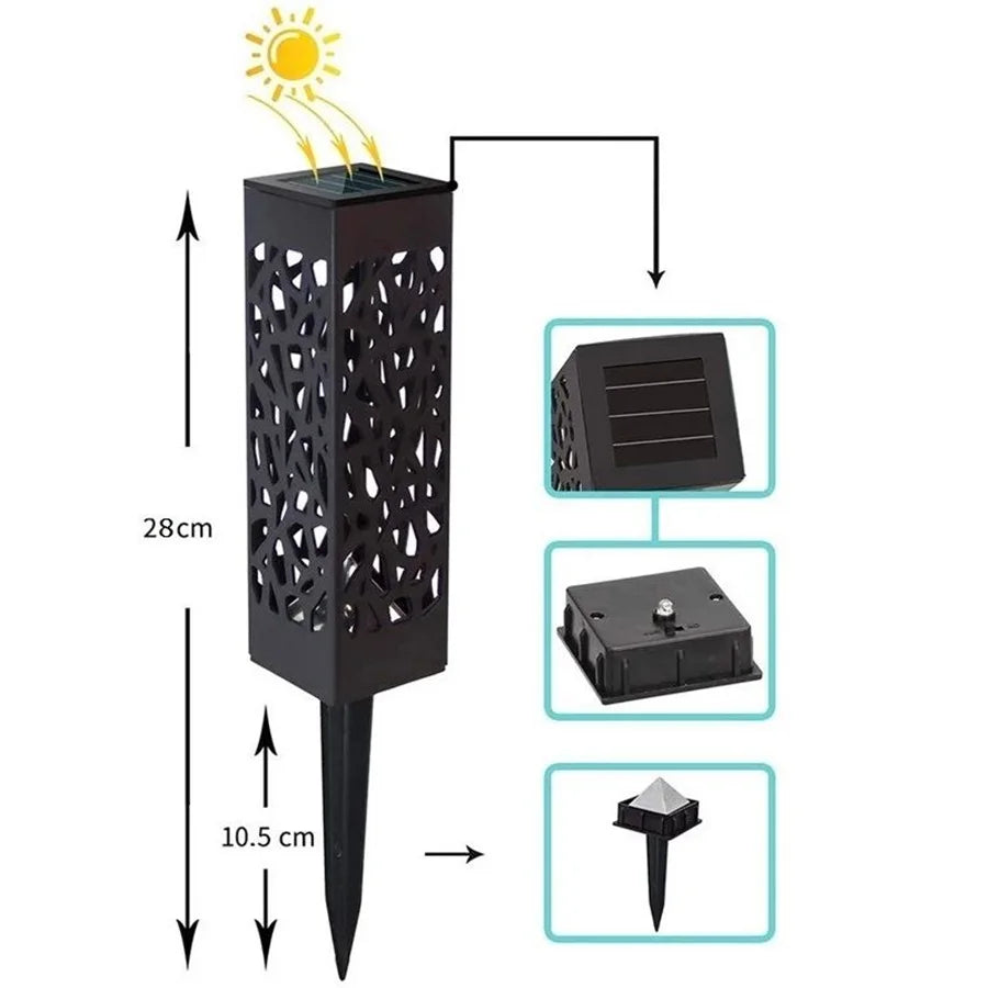New 2/4/6pcs Solar Garden Light Waterproof Hollowing Out Patio Pathway Lawn Landscape Lamps Home Decoration Outdoor Solar Lights