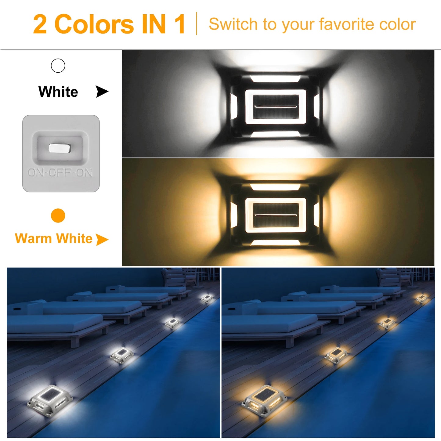 1pc 6LED Outdoor Deck Lights Solar Garden Step Lighting IP65 Waterproof For Stairs Patio Pathway Yard Fence Wall Lamp